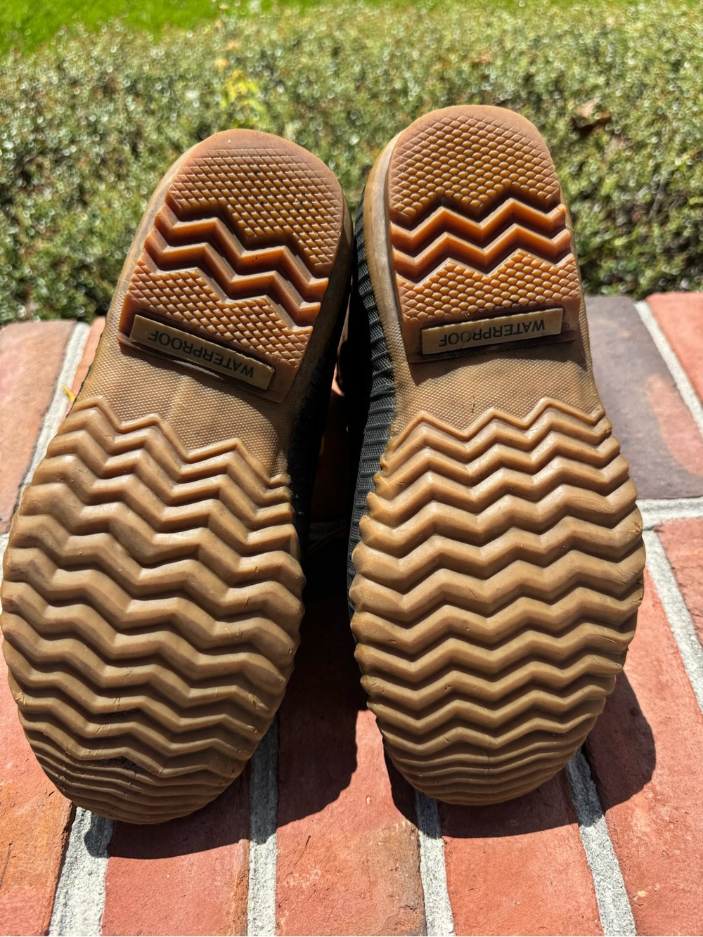 Sorel Brown Leather and Black Rubber Duck Boots with Yellow Accent Laces - Picture 5 of 5